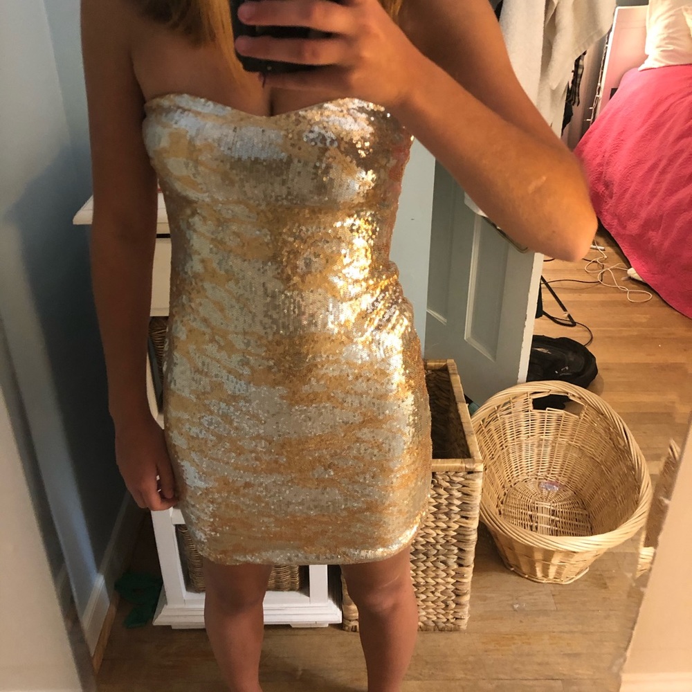 Arden B gold and silver sequin dress